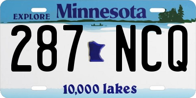 MN license plate 287NCQ