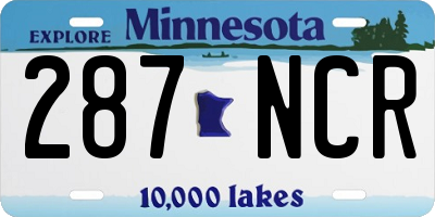 MN license plate 287NCR