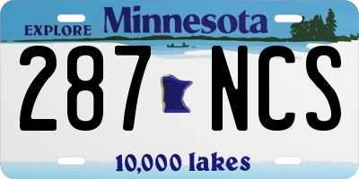 MN license plate 287NCS