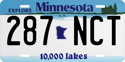 MN license plate 287NCT