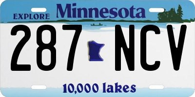 MN license plate 287NCV