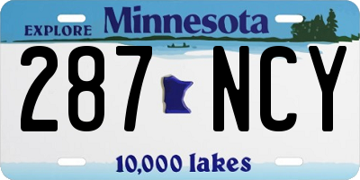 MN license plate 287NCY