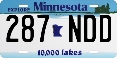 MN license plate 287NDD