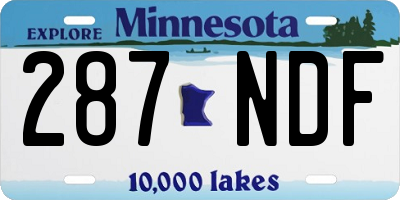 MN license plate 287NDF