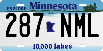 MN license plate 287NML