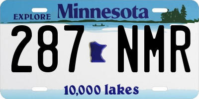 MN license plate 287NMR