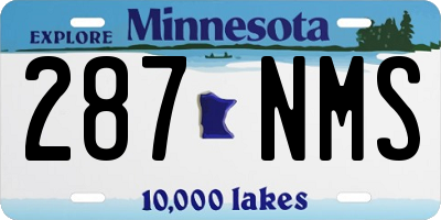 MN license plate 287NMS