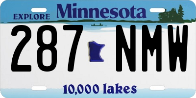 MN license plate 287NMW
