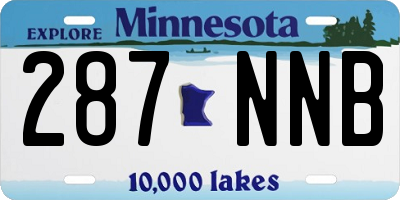 MN license plate 287NNB