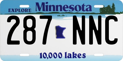 MN license plate 287NNC