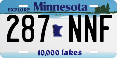 MN license plate 287NNF