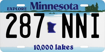 MN license plate 287NNI