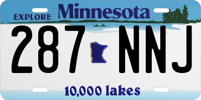 MN license plate 287NNJ