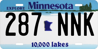 MN license plate 287NNK