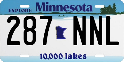 MN license plate 287NNL
