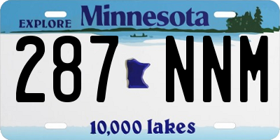 MN license plate 287NNM