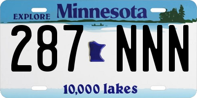 MN license plate 287NNN