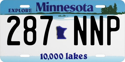 MN license plate 287NNP