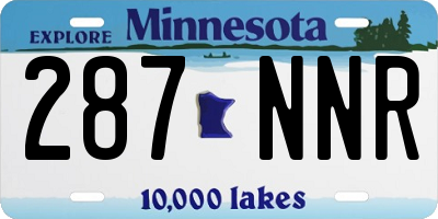 MN license plate 287NNR
