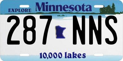 MN license plate 287NNS