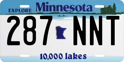 MN license plate 287NNT