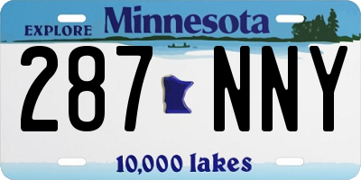 MN license plate 287NNY