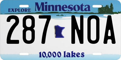 MN license plate 287NOA