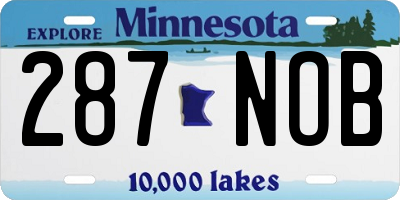 MN license plate 287NOB