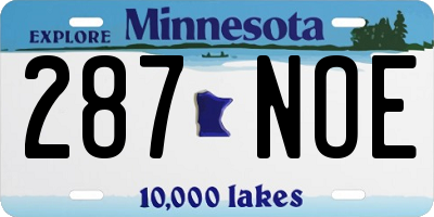 MN license plate 287NOE