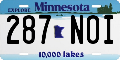 MN license plate 287NOI