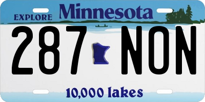 MN license plate 287NON