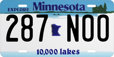 MN license plate 287NOO