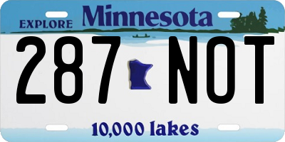 MN license plate 287NOT