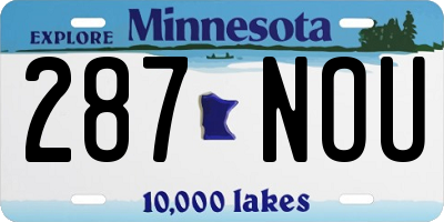 MN license plate 287NOU
