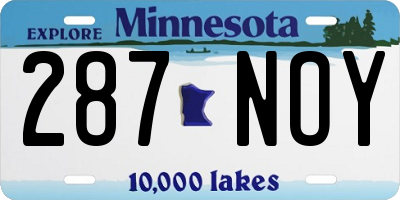 MN license plate 287NOY