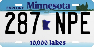 MN license plate 287NPE