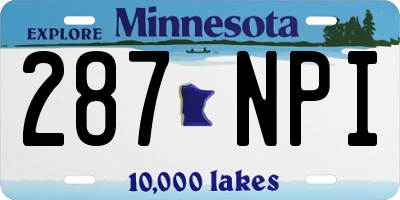 MN license plate 287NPI