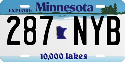 MN license plate 287NYB