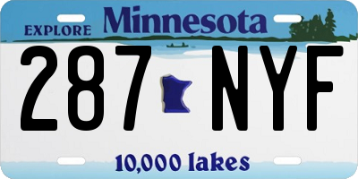MN license plate 287NYF