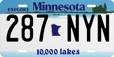 MN license plate 287NYN