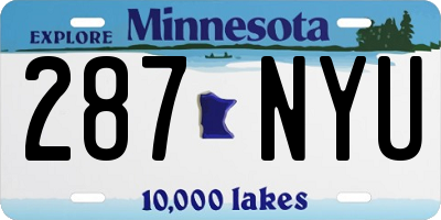 MN license plate 287NYU
