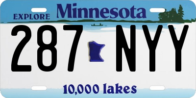 MN license plate 287NYY