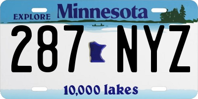 MN license plate 287NYZ