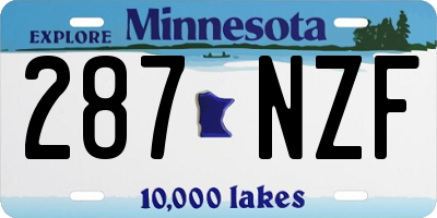 MN license plate 287NZF