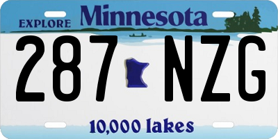 MN license plate 287NZG