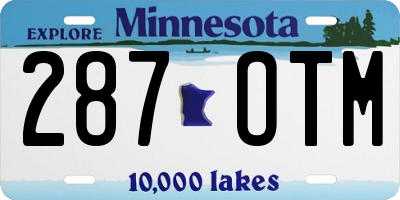 MN license plate 287OTM