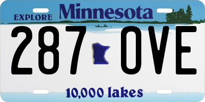 MN license plate 287OVE