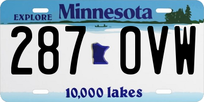 MN license plate 287OVW