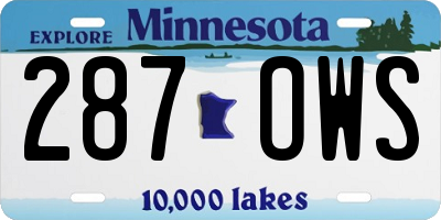 MN license plate 287OWS