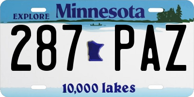 MN license plate 287PAZ
